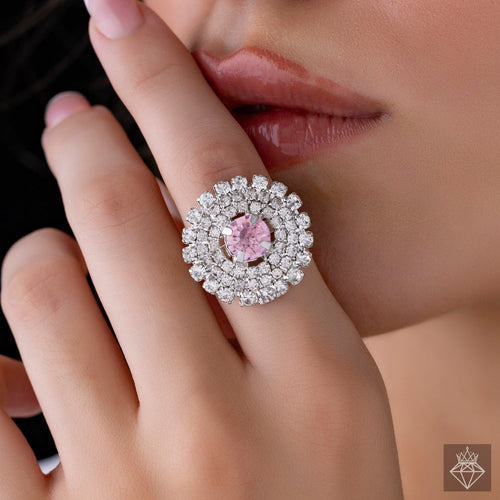 PRAO Anti-Tarnish Crystal Ring (Adjustable Size)
